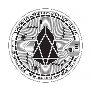 Kripto para birimi eos siyah beyaz simgesi