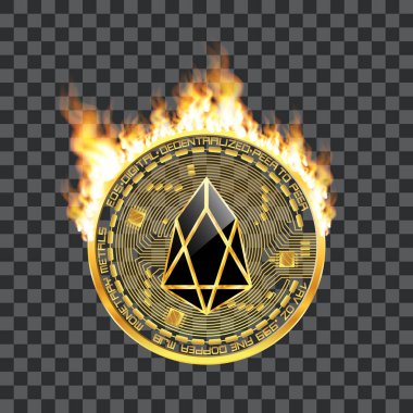 Kripto para birimi eos altın simgesi yanıyor