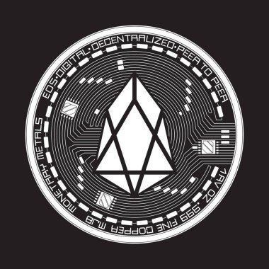 Kripto para birimi eos siyah beyaz simgesi