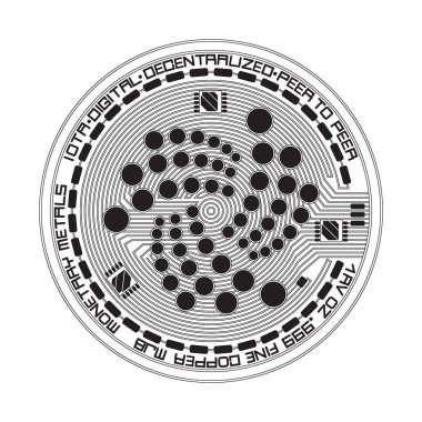 Kripto para birimi Iota siyah beyaz simgesi