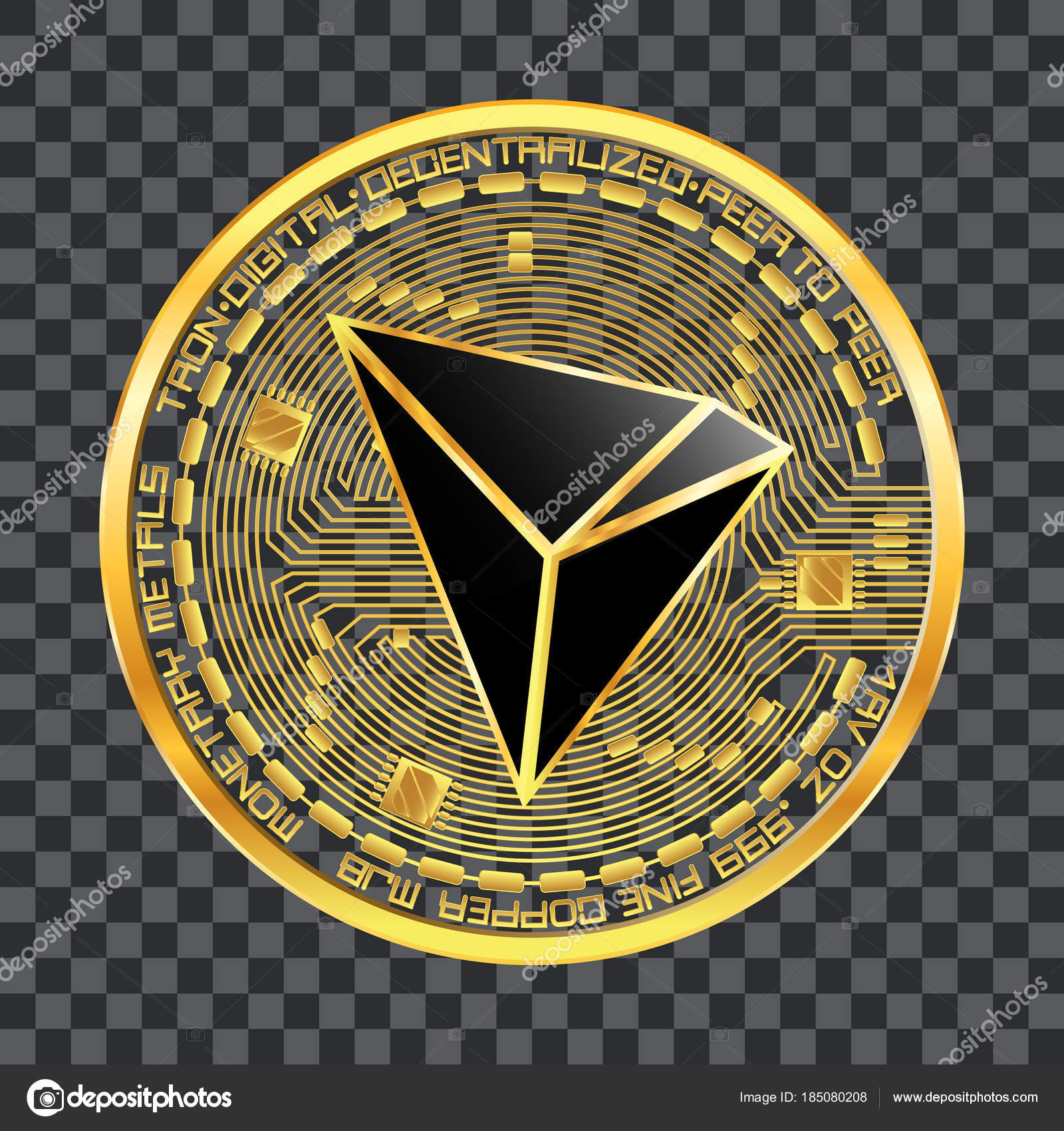 Crypto currency tron golden symbol Stock Vector by ©Ryzhi 185080208