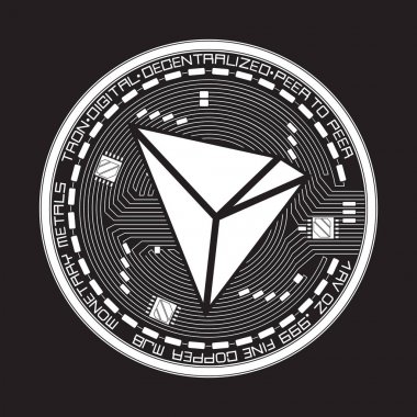 Kripto para birimi tron siyah beyaz simgesi