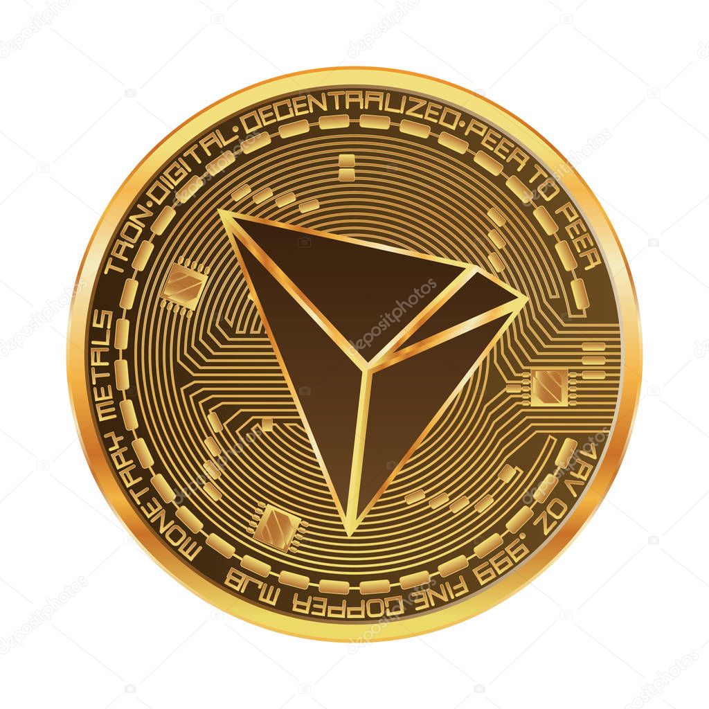 Crypto currency tron gold symbol