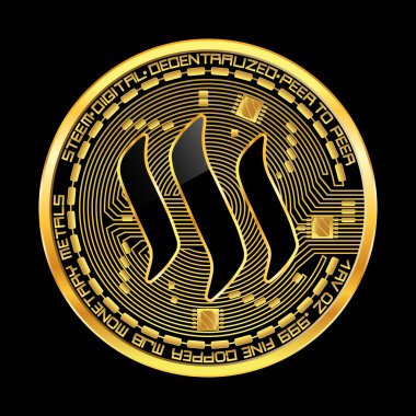 Kripto para birimi steem altın simgesi