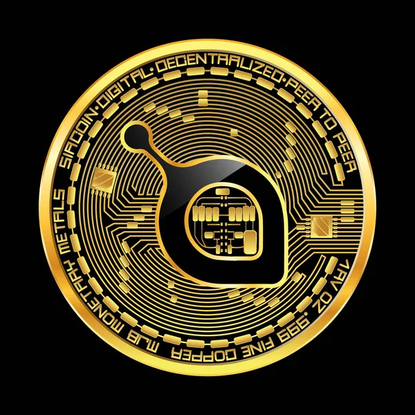 Crypto monnaie siacoin symbole d'or — Image vectorielle