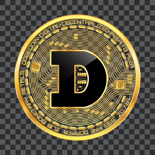 Kripto para birimi dogecoin altın simgesi