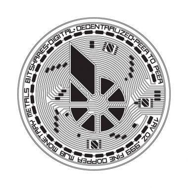 Kripto para birimi bitshares siyah ve beyaz simgesi