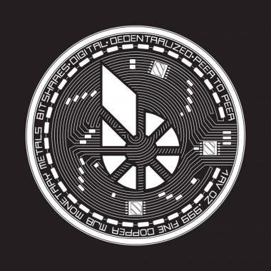 Kripto para birimi bitshares siyah ve beyaz simgesi