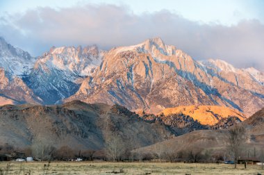 Sunrise on Mt. Whitney and the Sierra Nevada Mountains. Lone Pine, California, USA clipart
