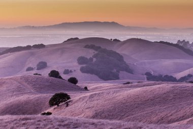 Sunset of California Golden Hills clipart