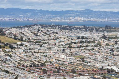 Aerial View of Daly City and Brisbane from San Bruno Mountain State Park. clipart