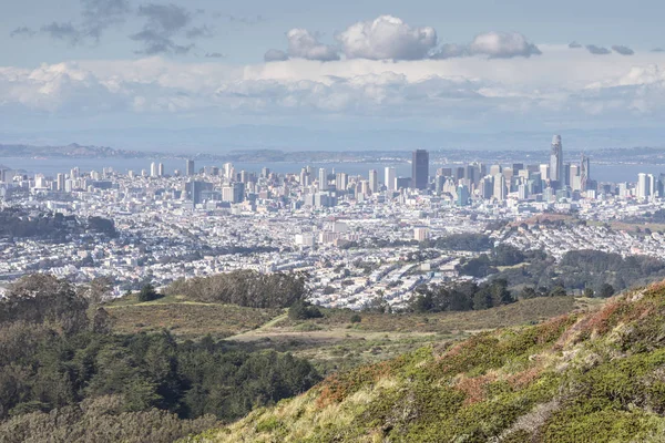 San Francisco Skyline from San Bruno Mountain State Park. — Stock Photo, Image