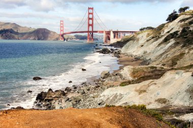 The Golden Gate Bridge from Baker Beach. clipart