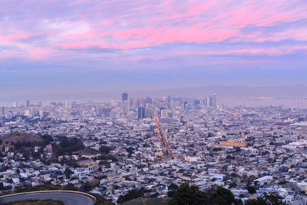 Pink and Blue Twilight at Twin Peaks — Stock Photo, Image