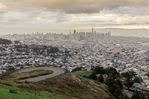 Téli Naplemente Mint San Francisco Twin Peaks San Francisco California — Stock Fotó