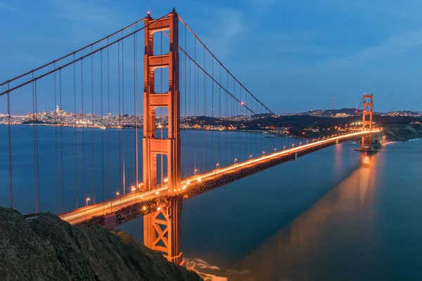 Uitzicht Golden Gate Bridge San Francisco Skyline Van Batterij Spencer — Stockfoto