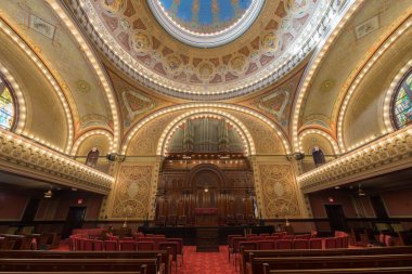 San Francisco, California - 28 Nisan 2018: Cemaat Sherith İsrail'in iç. Cemaat Sherith İsrail (