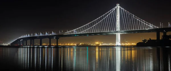 Východní Span Panoramatického Výhledu Most San Francisco Oakland Bay Noci — Stock fotografie