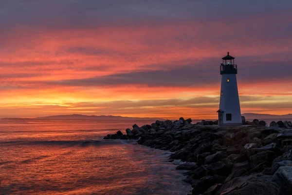 Walton Lighthouse Dawn Santa Cruz California Usa — Stock Photo, Image