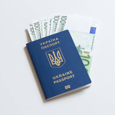 Ukraynalı pasaport euro banknot, yurtdışında seyahat için. Schengen Vizesi kaldırılması için Ukrayna - kavram