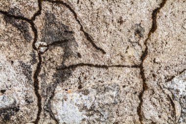Endüstriyel binada çatlağı olan Grunge beton duvar. Tasarım ve doku arka planınız için harika.