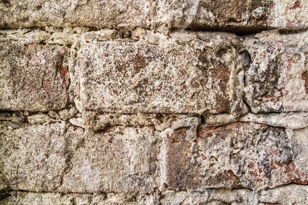 Ladrillo, pared de ladrillo viejo, gris, plata, textura — Foto de Stock