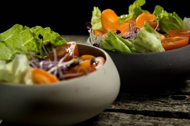 Turp salatası hazırlama filizlenir, carott, yeşil salata, domates