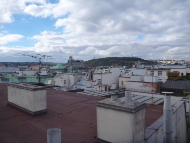Prag şehir merkezi çatı panorama