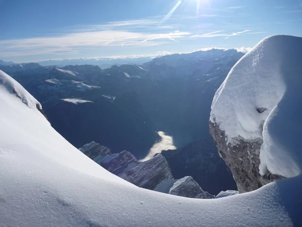 Bela vista do topo da montanha watzmann — Fotografia de Stock