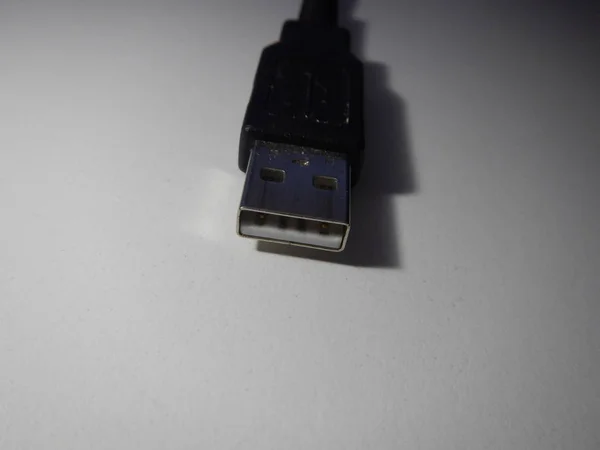 一种黑色的 usb 连接器的详细信息 — 图库照片