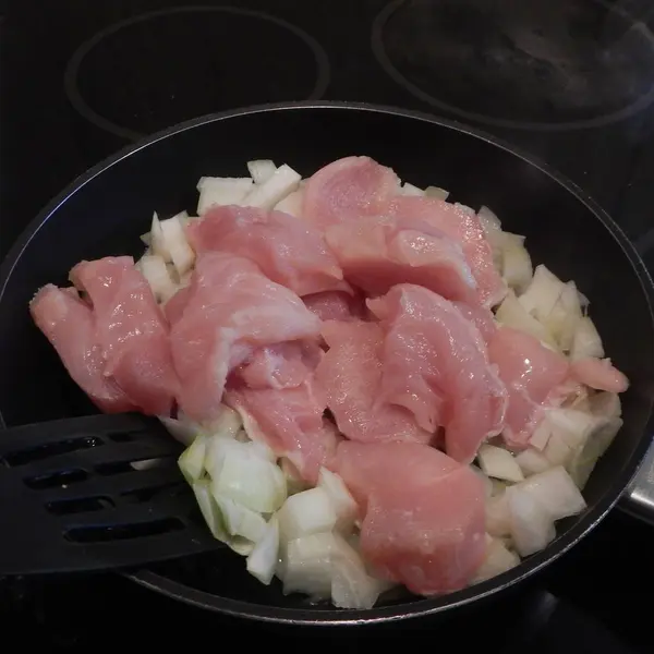 Kitchen preparation of a chicken meat — Stock Photo, Image