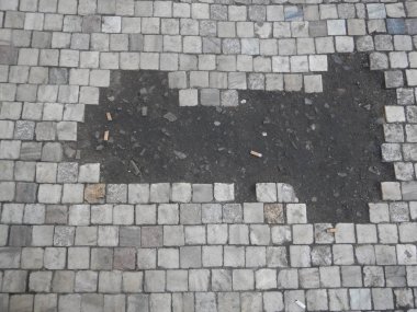 sokak kaldırım gri karo yapısı