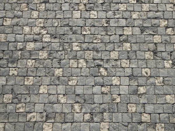 Уличные мостовые серые плитки — стоковое фото