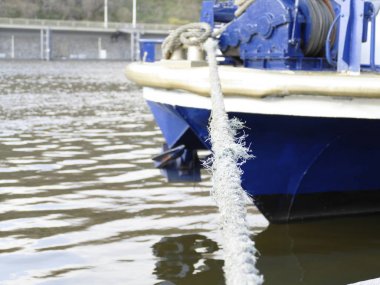 ayrıntı shybby ipin üzerinde bir tekne için