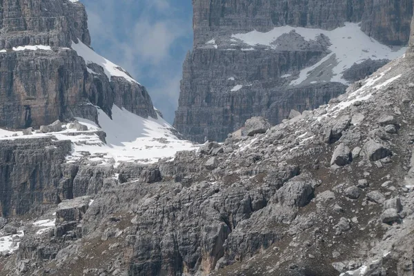 Winter and early spring in snow covered dolomites — Stock Photo, Image