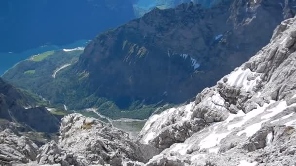 Panorama desde la cima de la montaña watzmann — Vídeo de stock
