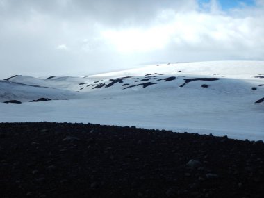 İzlanda fimmvorduhals karlı dağ Plato