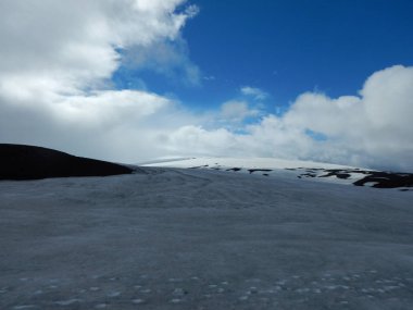 İzlanda fimmvorduhals karlı dağ Plato