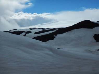 İzlanda fimmvorduhals karlı dağ Plato