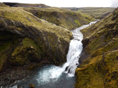 şelaleler cascade nehir İzlanda'daki Skoga adlı