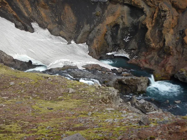 Cascata di cascate al fiume Skoga in Islanda — Foto Stock