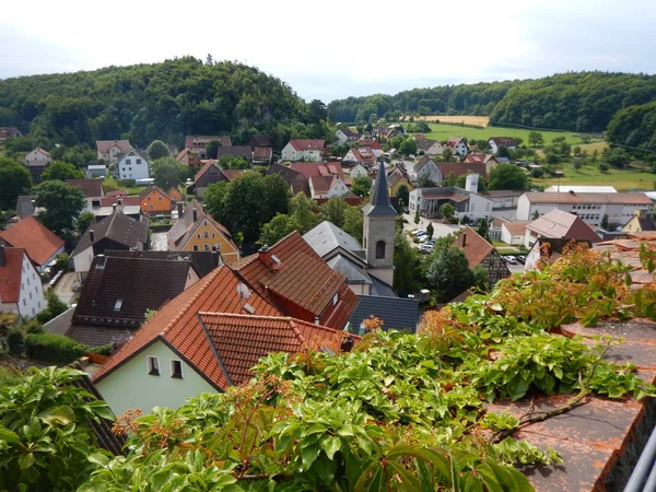 Vista del villaggio Hartenstein in bavaria in Germania — Foto Stock