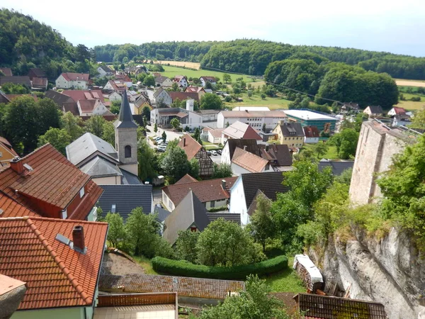 Vista del villaggio Hartenstein in bavaria in Germania — Foto Stock