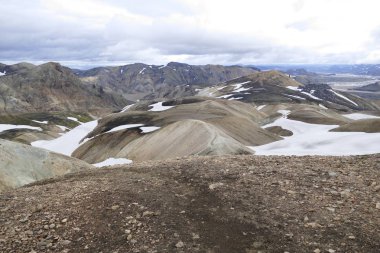 İzlanda'daki laugavegur iz hiking içinde doğa