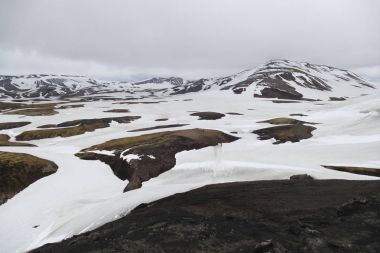 İzlanda'daki laugavegur iz hiking içinde doğa