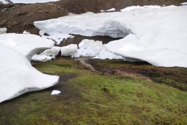 İzlanda'daki laugavegur iz hiking içinde doğa