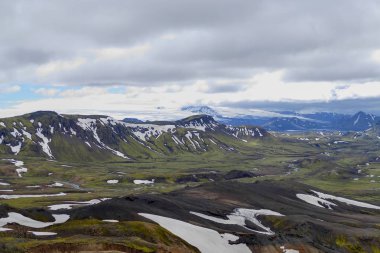 İzlanda'daki laugavegur iz hiking içinde doğa