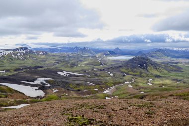 İzlanda'daki laugavegur iz hiking içinde doğa