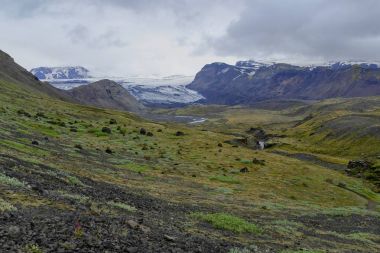 İzlanda'daki laugavegur iz hiking içinde doğa