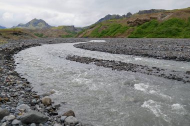 İzlanda'daki laugavegur iz hiking içinde doğa